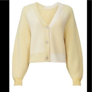 NAADAM Yellow knit v-neck cardigan